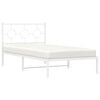 vidaXL Bed Frame White Steel Twin Bed Frame Rectangular Industrial