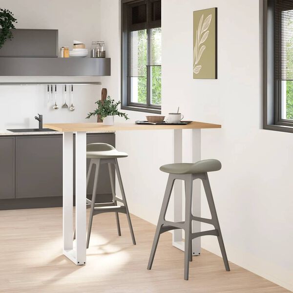 vidaXL Coffee Table Leg Set of 2 White Powder-coated steel