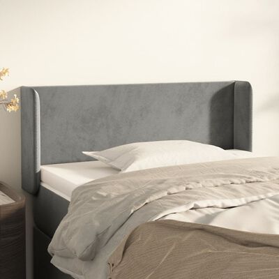 vidaXL Headboard with Ears Light Gray 40.6"x6.3"x30.7"/34.6" Velvet