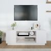 vidaXL TV Cabinet White Solid Pine Wood 43.3 in TV Cabinet Rectangular
