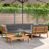 vidaXL Pallet Sofa Set Solid wood with grey cushions