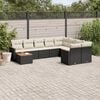 vidaXL Garden Sofa Set Black PE rattan Large Adjustable Feet