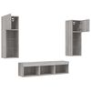 vidaXL 5 Piece TV Wall Units with LED Gray Sonoma Engineered Wood