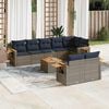 vidaXL 9 Piece Patio Sofa Set with Cushions Grey Poly Rattan (US only)