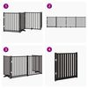 vidaXL Dog Gate Set of 4 Black Solid fir wood 10.6 ft total Foldable