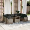 vidaXL Garden Sofa Set Gray, Dark gray PE rattan Large Removable Covers