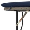 vidaXL Patio Sofa Grey and Navy Blue PE rattan and powder-coated steel