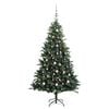 vidaXL Artificial Hinged Christmas Tree 150 LEDs & Ball Set 59.1"