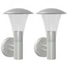 vidaXL Outdoor Wall Light Set of 2 Silver