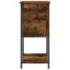 vidaXL Bedside Cabinet Smoked Oak Engineered wood, iron Compact