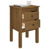 vidaXL Bedside Cabinet Set of 2 Honey brown Solid pine wood