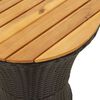 vidaXL Garden Side Table Black PE rattan, powder-coated steel, acacia wood