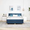 vidaXL LED Box Spring Bed with Mattress Blue 62.99 x 78.74 in Fabric