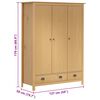 vidaXL Wardrobe Honey brown Solid pine wood Medium Wardrobe