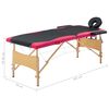 vidaXL Foldable Massage Table 2 Zones Wood Black and Pink