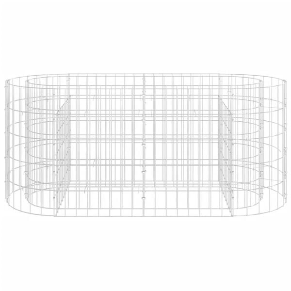 vidaXL Gabion Raised Bed Silver Galvanized iron 47.2 x 19.7 x 19.7 in
