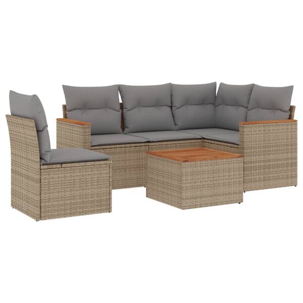 vidaXL Garden Sofa Set Mix Beige and Light Grey