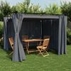 vidaXL Gazebo with Curtains Anthracite 9.8'x9.8' Steel