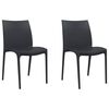 vidaXL Garden Chair Set of 2 Anthracite Polypropylene 19.7x18.1x31.5 in