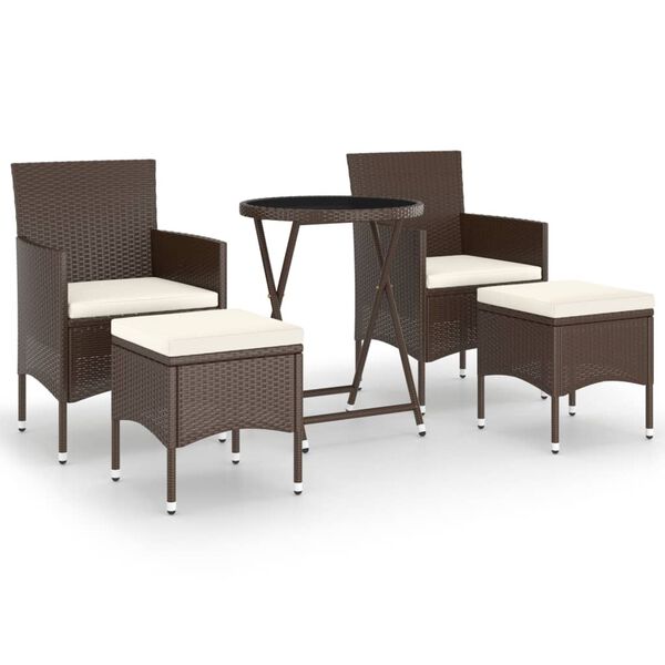 vidaXL Garden Bistro Set Brown, Cream White
