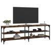 vidaXL TV Cabinet Smoked Oak Engineered Wood, Iron Large Adjustable Feet