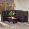 vidaXL Corner Sofa Black Poly Rattan, powder-coated steel, polyester fabric