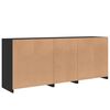 vidaXL Sideboard Black Engineered wood, Glass Large Sideboard