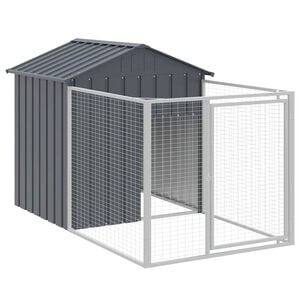 vidaXL Dog House Anthracite Galvanized Steel 46.1 x 79.1 x 48.4 in