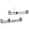vidaXL Wall Shelf Set of 2 Grey Sonoma Engineered wood, steel Large