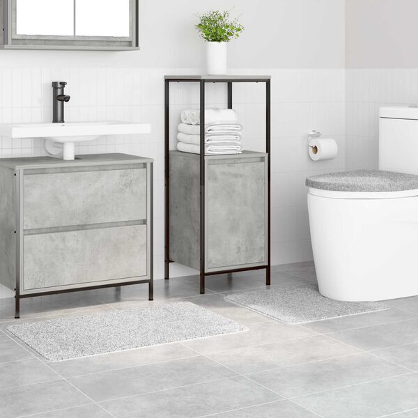 vidaXL Anti-slip Bath Mat Set 3 pcs Gray 19.7" x 19.7" PP