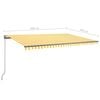 vidaXL Retractable Awning Yellow and White Powder-coated aluminum Large