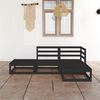 vidaXL Garden Lounge Set Black Solid pinewood 27.6 x 27.6 x 26.4 in
