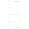 vidaXL Sliding Door Frosted ESG Glass and Aluminum 40.4"x80.7" White