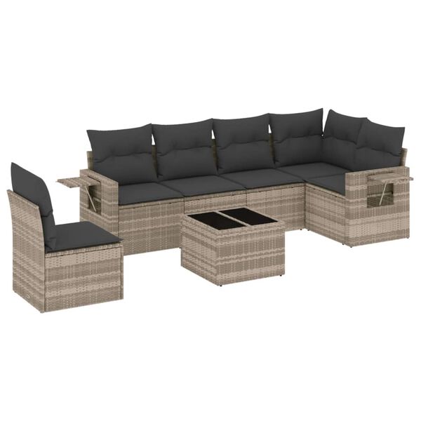 vidaXL Garden Sofa Set Light Grey, Dark Grey
