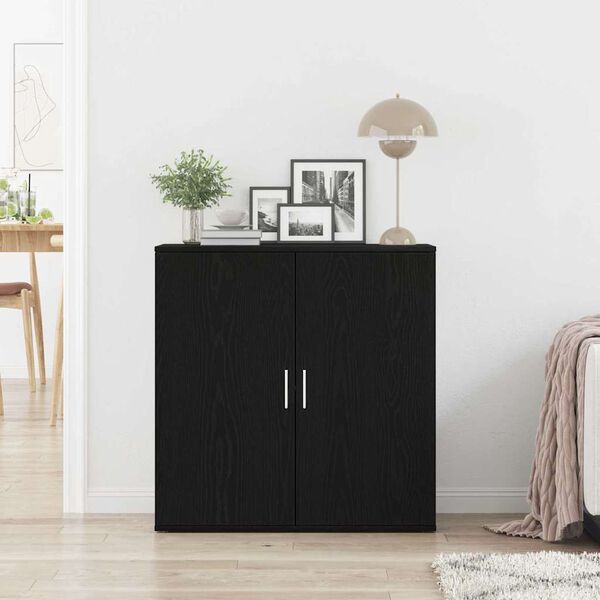 vidaXL Sideboard Black Oak 31.10 x 14.96 x 31.50 in Engineered Wood