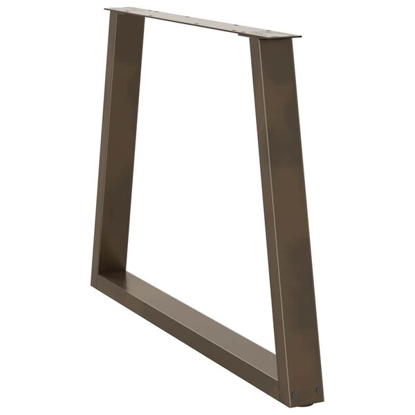 vidaXL Dining Table Leg Set of 2 Natural Steel Powder-Coated Steel