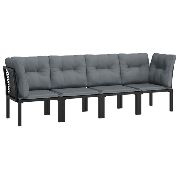 vidaXL Garden Lounge Set Black and Grey