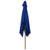 vidaXL Garden Parasol Blue Laminated Bamboo, Hardwood, Polyester