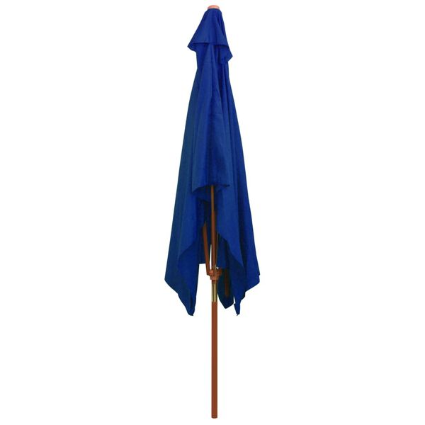 vidaXL Garden Parasol Blue Laminated Bamboo, Hardwood, Polyester