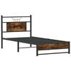 vidaXL Bed Frame Smoked Oak Engineered Wood and Steel Small Single