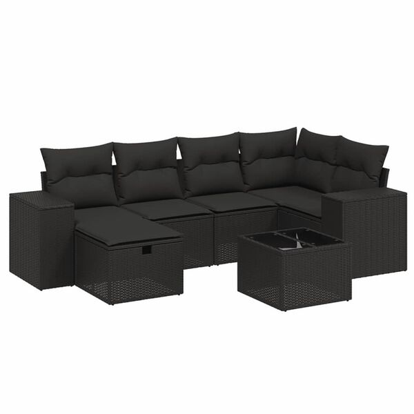 vidaXL Garden Sofa Set Black