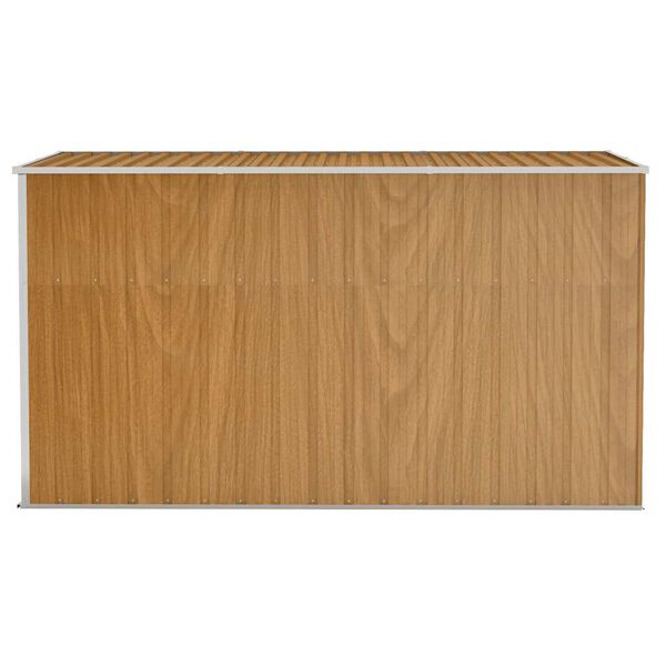 vidaXL Garden Shed Brown with wood look Galvanized steel, metal