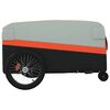 vidaXL Bike Trailer Black and Orange 99.2 lb Iron