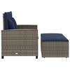 vidaXL Patio Sofa Grey and Navy Blue PE rattan and powder-coated steel