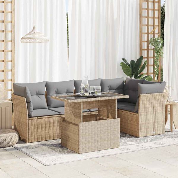 vidaXL Garden Sofa Set Beige
