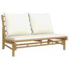 vidaXL Garden Lounge Set Cream white, Natural Bamboo Bamboo, Polyester