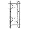 vidaXL Book Cabinet White Pinewood, Metal 5-tier Book Cabinet