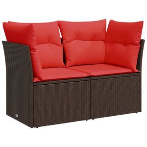 vidaXL Garden Sofa Brown 48.82 x 24.41 x 27.17 in Poly Rattan