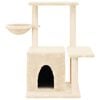 vidaXL Cat Tree Cream Engineered wood, Plush, Sisal