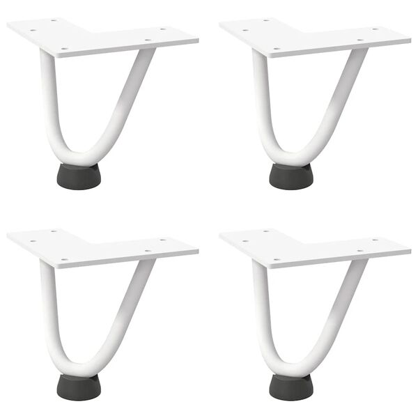 vidaXL Hairpin Table Leg White Solid powder-coated steel 4 in height